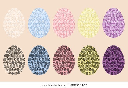 Set of Easter eggs or egg vector image consisting of colorful eggs vector image