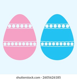 Set of easter eggs flat design on white background. Happy easter decorative elements. design eps 10 