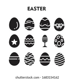 Set Of Easter eggs Graphic Design, Easter eggs sign/symbol Silhouette vector