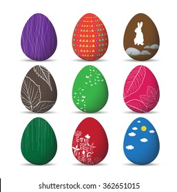 Set Easter eggs and happy easter