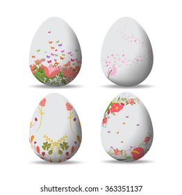 Set Easter eggs and happy easter