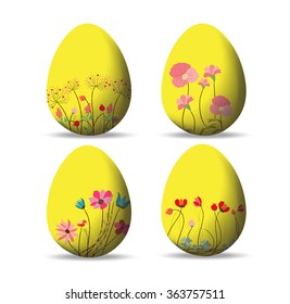 Set Easter eggs and happy easter