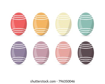 Set of easter eggs for Easter holidays design on white background.