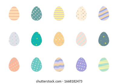 Juego de huevos de Pascua, iconos de los huevos de Pascua, Juego de coloridos huevos de Pascua