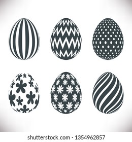 Set of easter eggs icons isolated on white background for your design.Vector illustration.