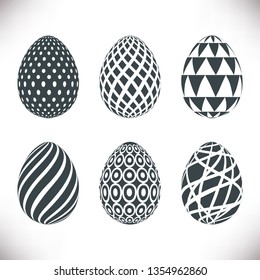 Set of easter eggs icons isolated on white background for your design.Vector illustration.