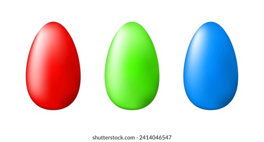 Set of Easter eggs isolated on a white background. Vector illustration