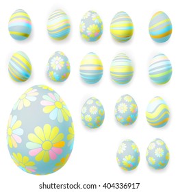 Set of easter eggs isolated on white. EPS 10 vector file included