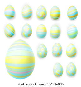Set of easter eggs isolated on white. EPS 10 vector file included