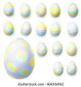 Set of easter eggs isolated on white. EPS 10 vector file included