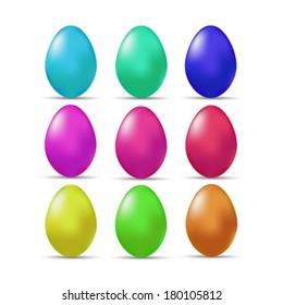 Set easter eggs on a white background. Vector EPS 10 illustration.