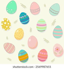 set of easter eggs on a white background isolate
