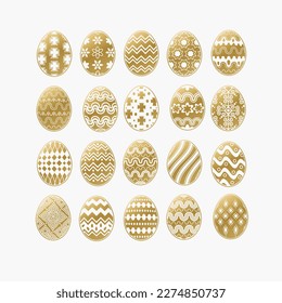 A set of Easter eggs with an original pattern