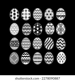 A set of Easter eggs with an original pattern