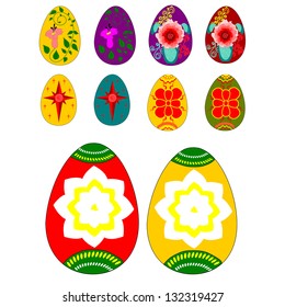Set of Easter eggs with ornamental painting