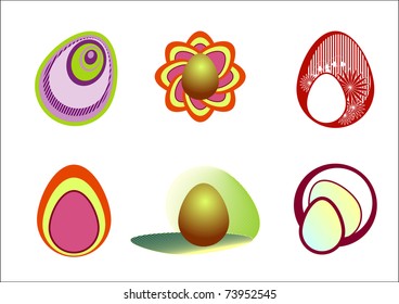 A set of Easter eggs. Symbols of Easter.