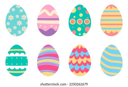 Set of easter eggs. Easter eggs with varied design