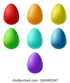 Set of easter eggs. Vector illustration in cartoon style.