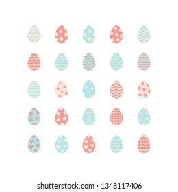 Set of easter eggs. Vector illustration.