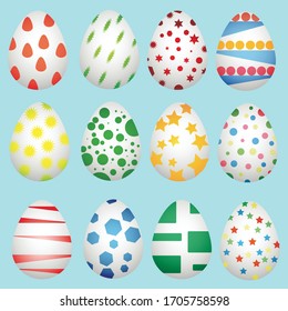 Set of easter eggs, vector illustration