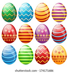 Set of easter eggs, vector illustration