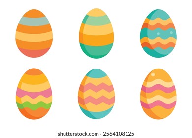 Set of easter eggs vector illustration on white background