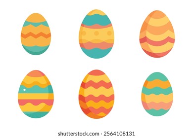 Set of easter eggs vector illustration on white background