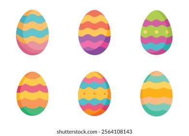 Set of easter eggs vector illustration on white background