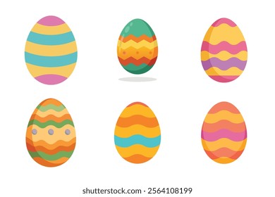Set of easter eggs vector illustration on white background