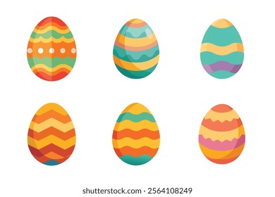 Set of easter eggs vector illustration on white background