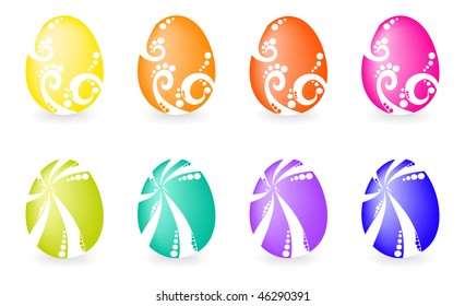 Set of easter eggs, vector illustration