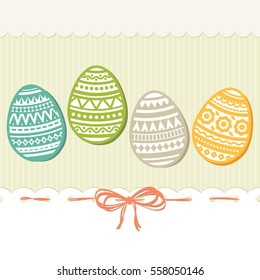 Set of Easter eggs. Vector illustration in flat design.
