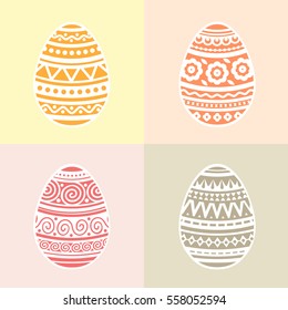 Set of Easter eggs. Vector illustration in flat design.