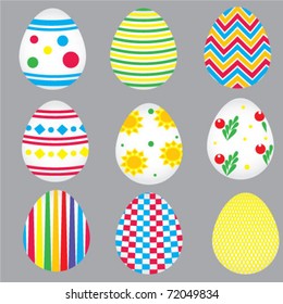 Set of easter eggs. vector illustration