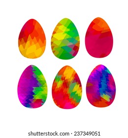 Set Easter eggs watercolor. Vector 