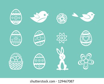 Set of easter elements