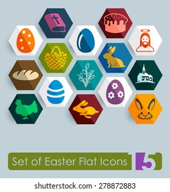 Set of easter flat icons for Web and Mobile Applications