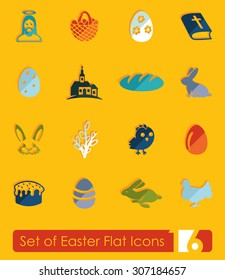 Set of easter flat icons for Web and Mobile Applications