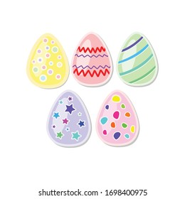 Set of Easter glazed egg clorful vector icon logo abstract minimal background modern