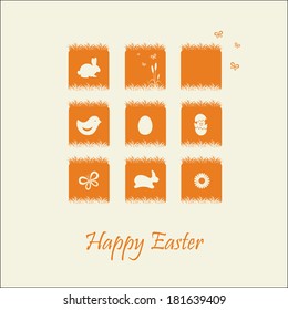 Set of Easter greeting cards with butterfly. Vector design. Illustration. 