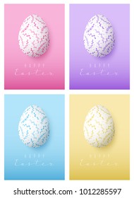 Set of Easter greeting cards with color eggs
