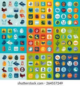 Set of easter icons