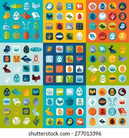 Set of easter icons