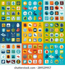 Set of easter icons
