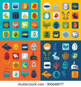 Set of easter icons