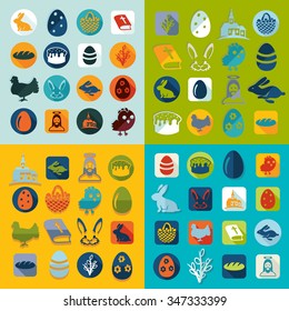 Set of easter icons