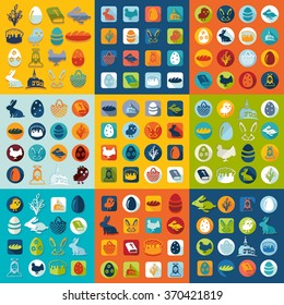 Set of easter icons