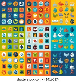 Set of easter icons