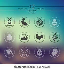 Set of easter icons