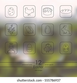 Set of easter icons